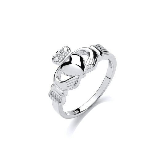 Silver  Love Heart Crown Claddagh Claddagh Ring - GVR880