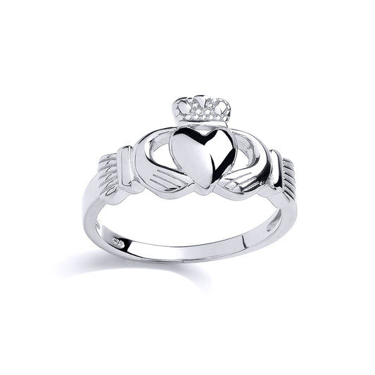 925 Sterling Silver  Love Heart Crown Claddagh Claddagh Ring - GVR880