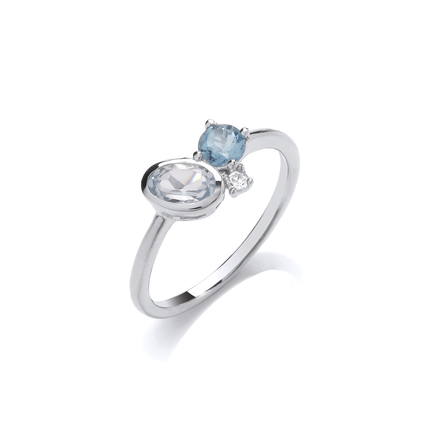 Silver  Thought Bubble Halo Cluster Cocktail Ring - GVR994