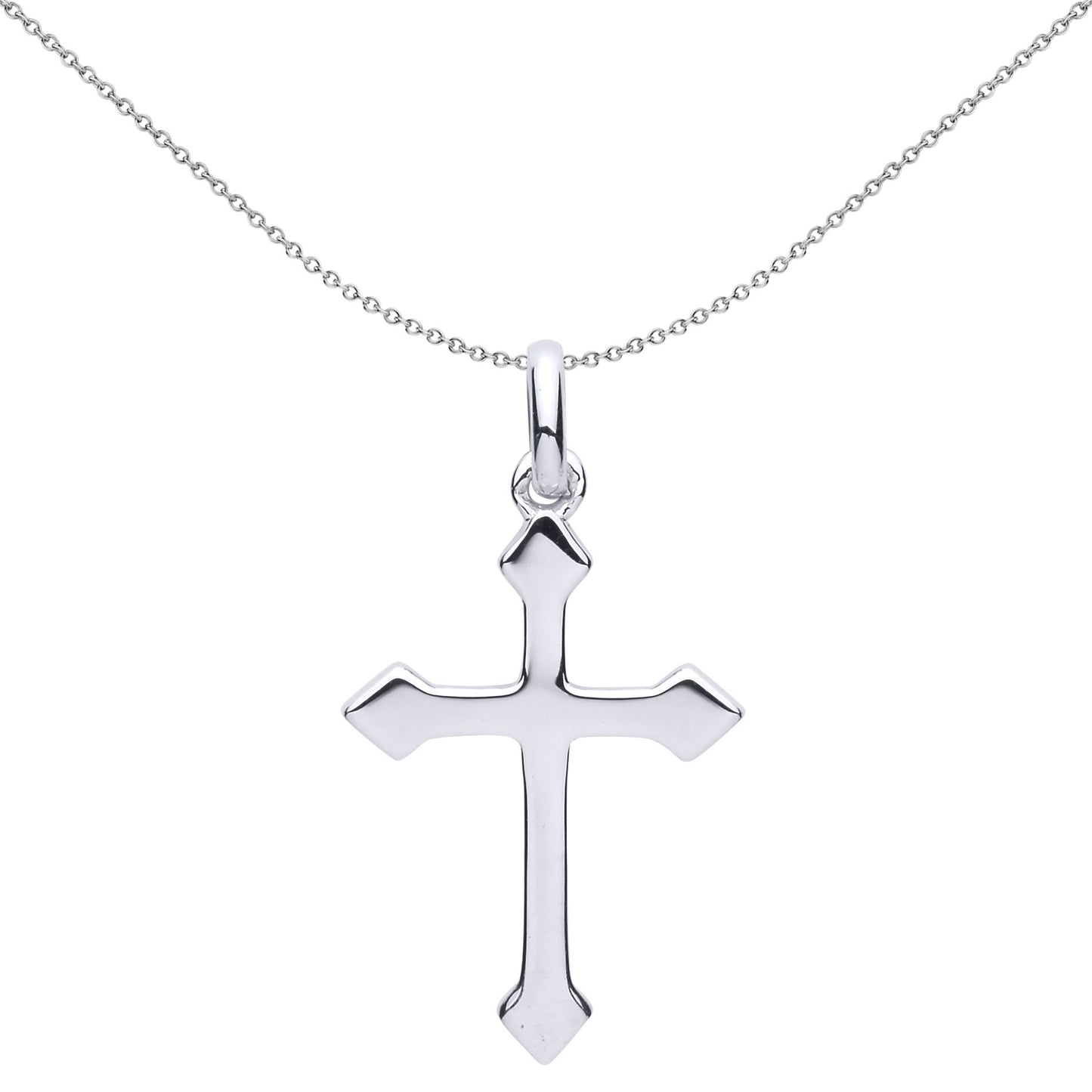 Silver  Arrowhead Cross Pendant Necklace 18 inch - GVX053