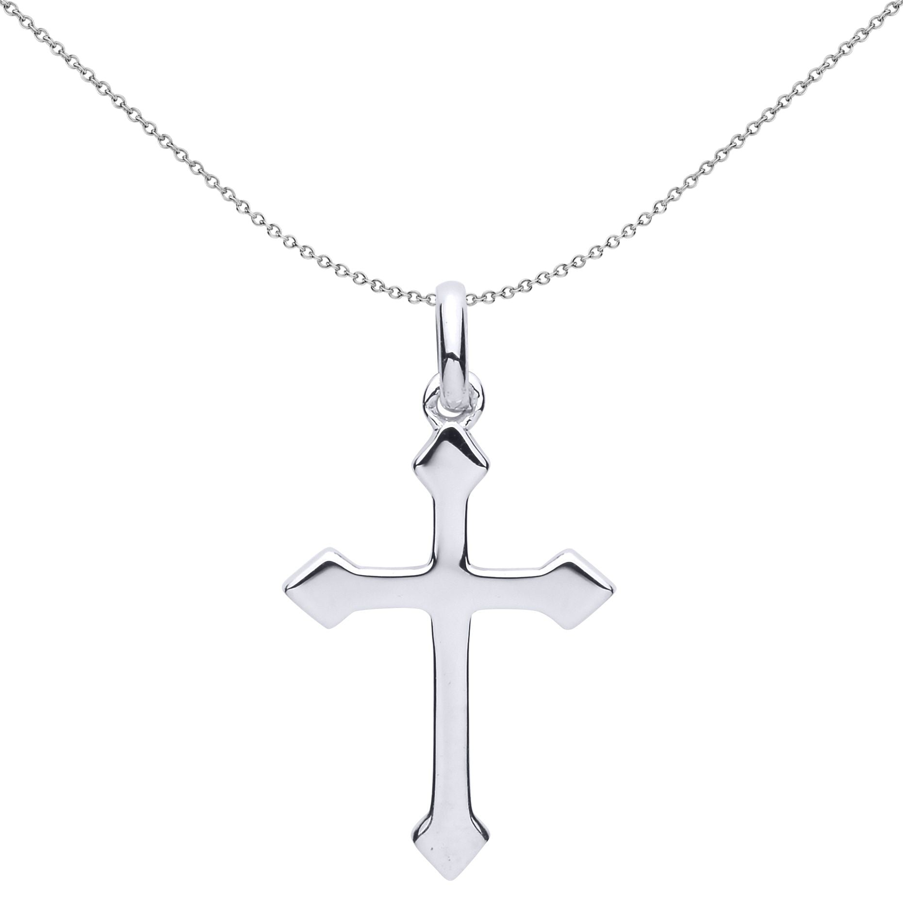 Silver  Arrowhead Cross Pendant Necklace 18 inch - GVX053