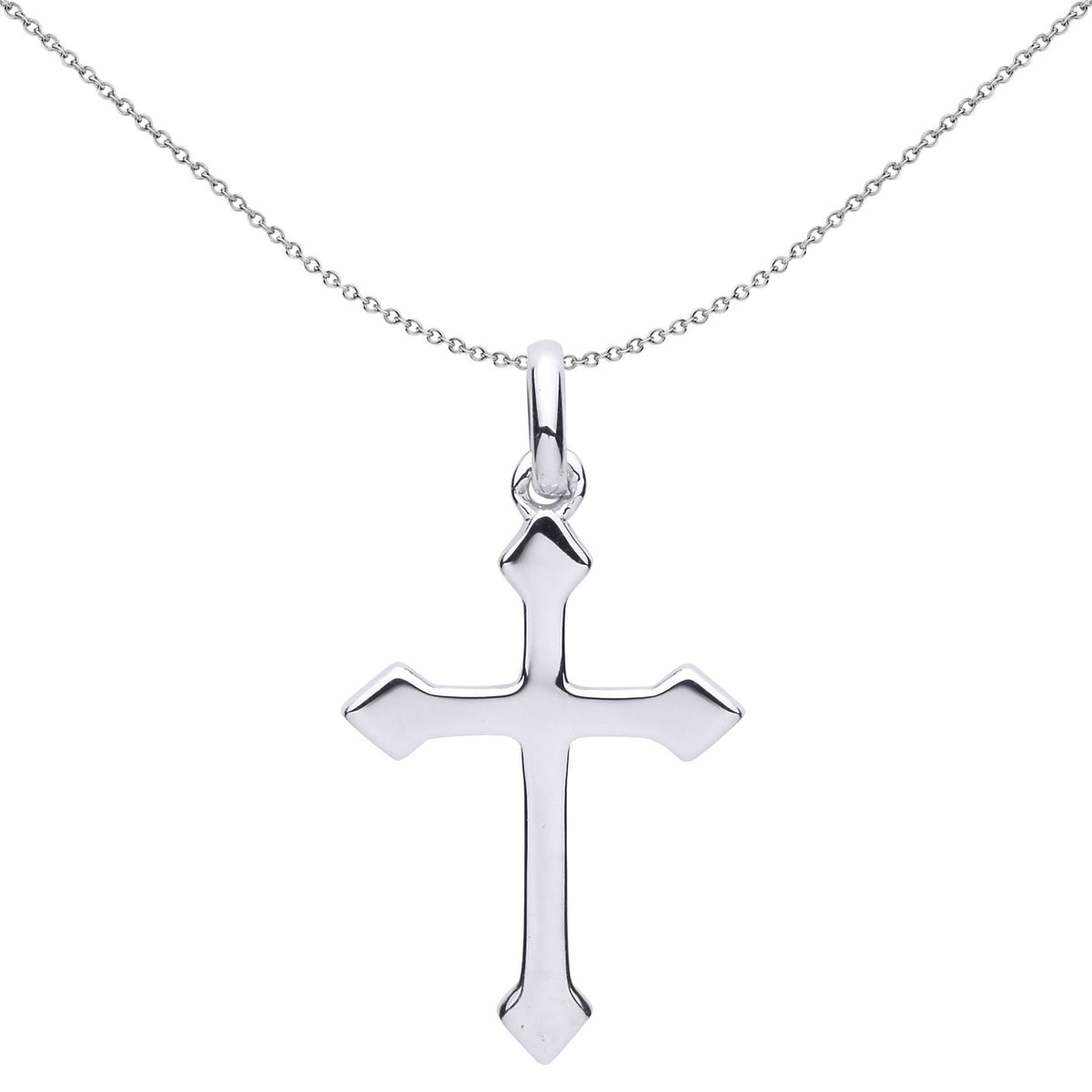 Sterling Silver  Fleury Trinity Arrowhead Cross Pendant Necklace - GVX053