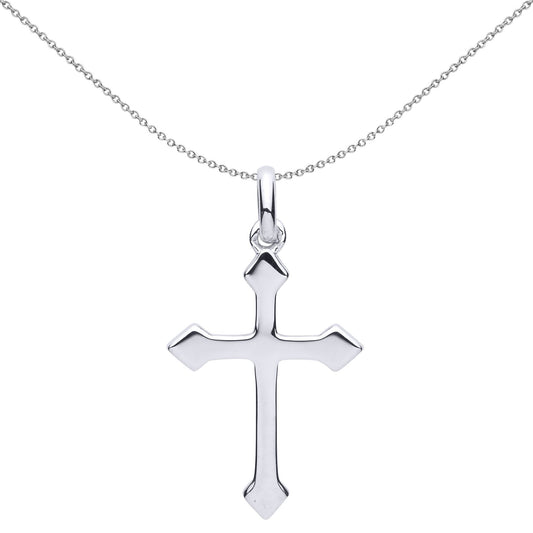 Sterling Silver  Fleury Trinity Arrowhead Cross Pendant Necklace - GVX053