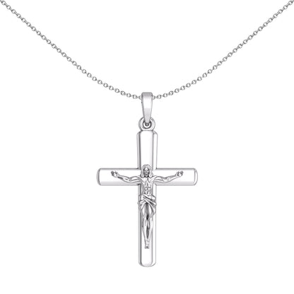 Unisex Silver Crucifix Cross Necklace - GVX093