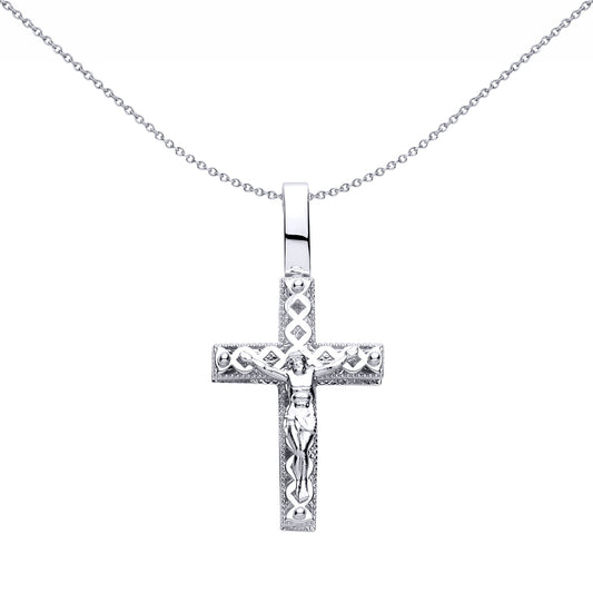 Sterling Silver  CZ Crucifix Cross Pendant - GVX108