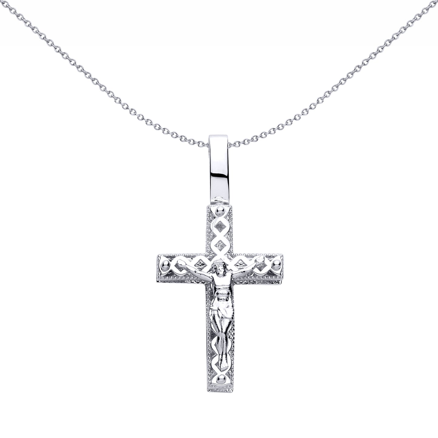 Sterling Silver  CZ Crucifix Cross Pendant - GVX108
