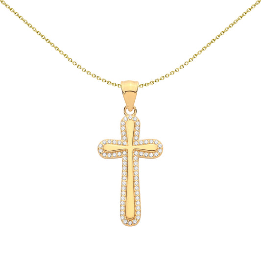 Gold Plated Sterling Silver  Cross Pendant - GVX111