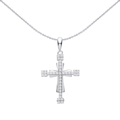 Sterling Silver  CZ Cross Pendant - GVX113