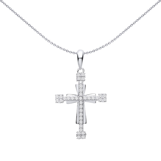 Sterling Silver  CZ Cross Pendant - GVX113