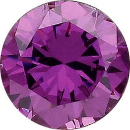 9ct White Gold  6mm CZ Solitaire Banana Belly Bar 10mm Purple - JBJ101