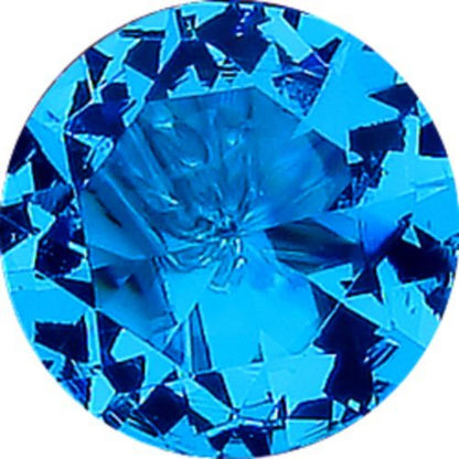 9ct Gold  6mm CZ Solitaire Banana Belly Bar 10mm Swiss Blue - JBJ100