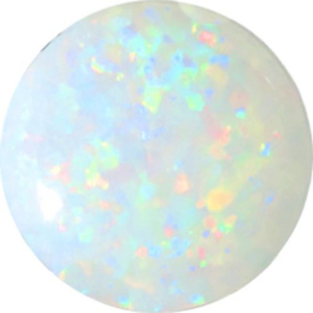 9ct Gold  6mm CZ Solitaire Banana Belly Bar 10mm White Iridescent - JBJ100