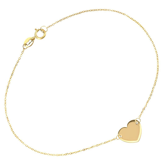 9ct Gold  Trace Charm Necklace 16 inch - HHHAXL399Y-16