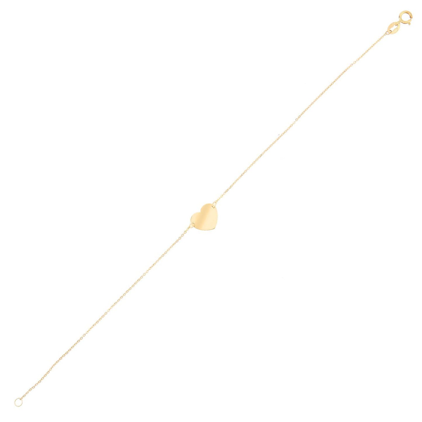 9ct Gold  Trace Charm Bracelet 7 inch - HHHAXL399Y-7