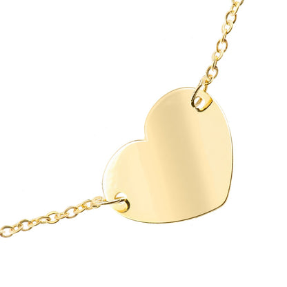 9ct Gold  Trace Charm Bracelet 7 inch - HHHAXL399Y-7