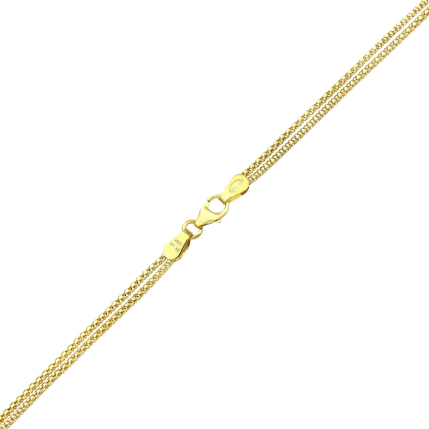 9ct Gold  Popcorn Negligee Necklace 18 inch - HHHAXL42