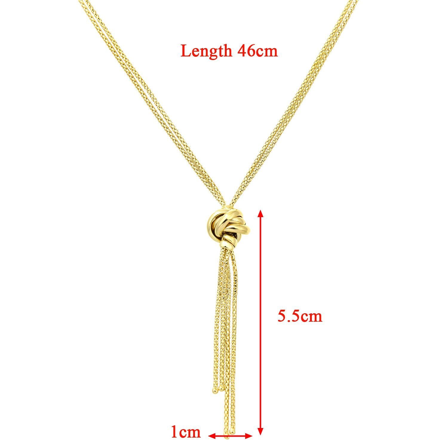9ct Gold  Popcorn Negligee Necklace 18 inch - HHHAXL42