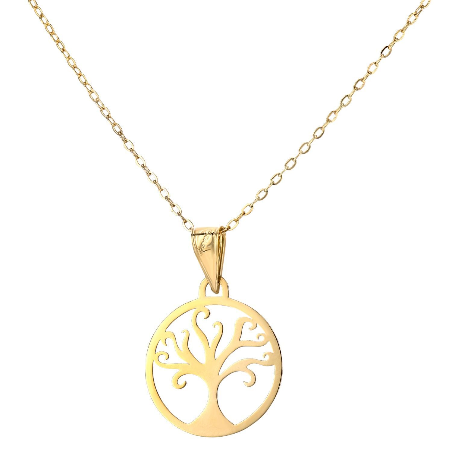 9ct Gold  Trace Pendant Necklace 16 inch - HHHAXL531Y-16