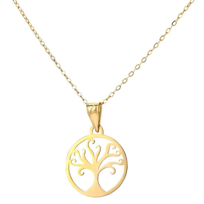9ct Gold  Trace Pendant Necklace 16 inch - HHHAXL531Y-16