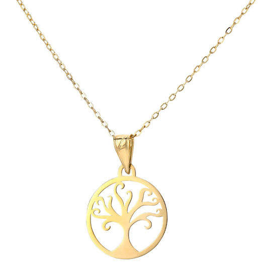 9ct Gold  Trace Pendant Necklace 16 inch - HHHAXL531Y-16