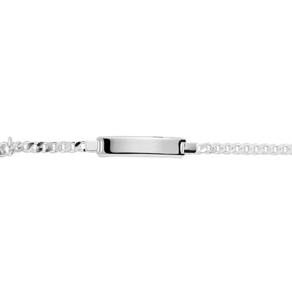 Silver  Curb Link ID Identity Bracelet 6mm 7.5 inch - ID13