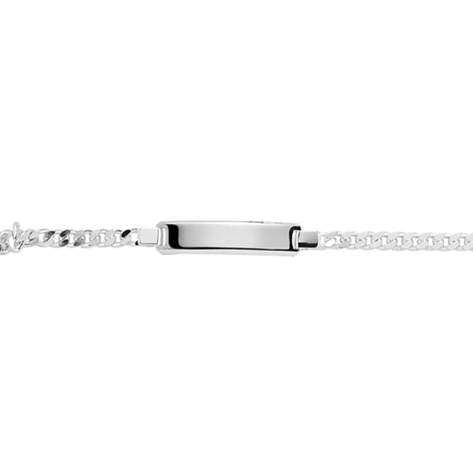 Silver  Curb Link ID Identity Bracelet 6mm 7.5 inch - ID13