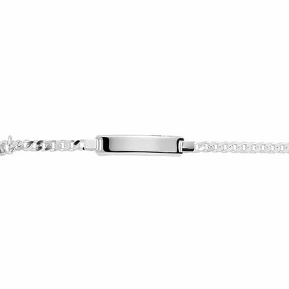 Silver  Curb Link ID Identity Bracelet 6mm 7.5 inch - ID13