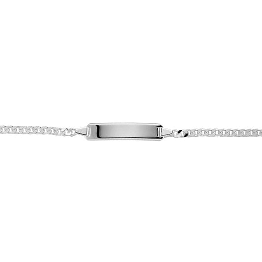 Silver  Curb Link ID Identity Bracelet 6mm 7.5 inch - ID14