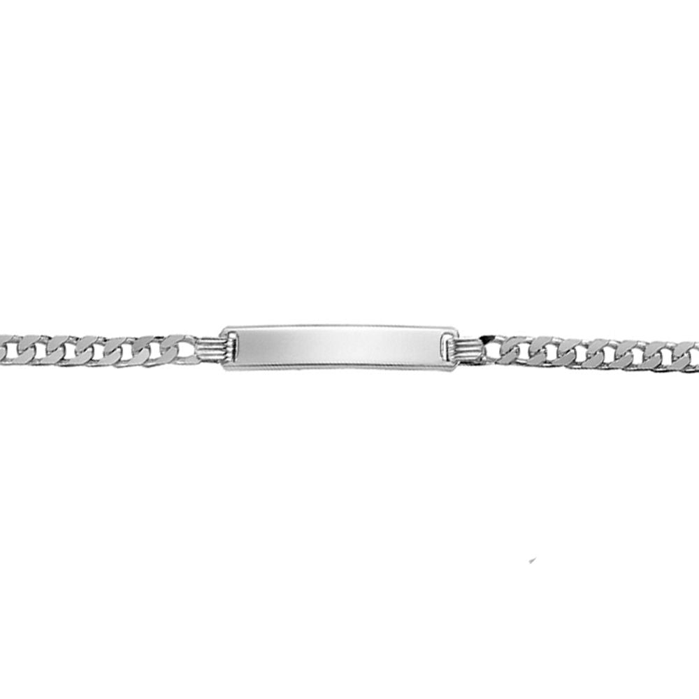 Silver  Curb ID Identity ID Identity Bracelet 6mm 7.5 inch - ID15