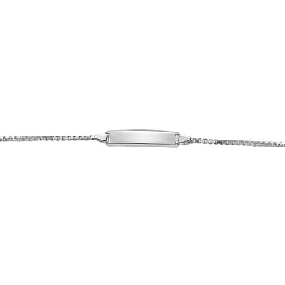 Girls Silver  Box Link ID Identity Bracelet 6mm 6 / 7 inch - ID16