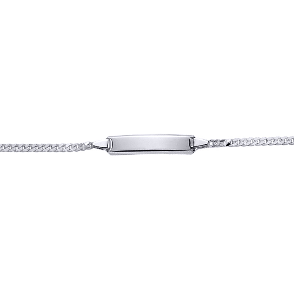 Girls Silver  Curb Link ID Identity Bracelet 6mm 5 / 6 inch - ID17