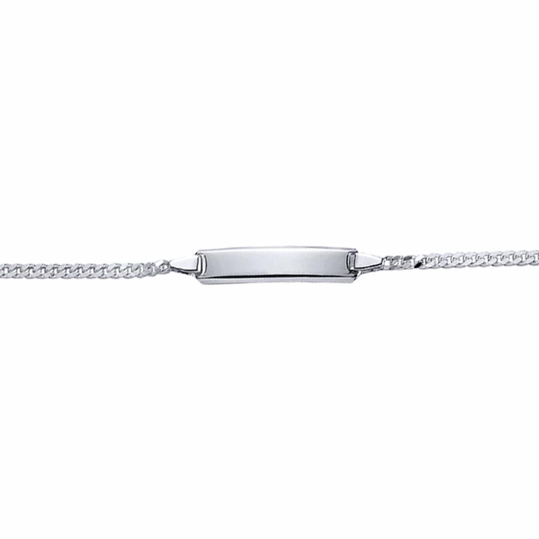 Girls Silver  Curb Link ID Identity Bracelet 6mm 5 / 6 inch - ID17