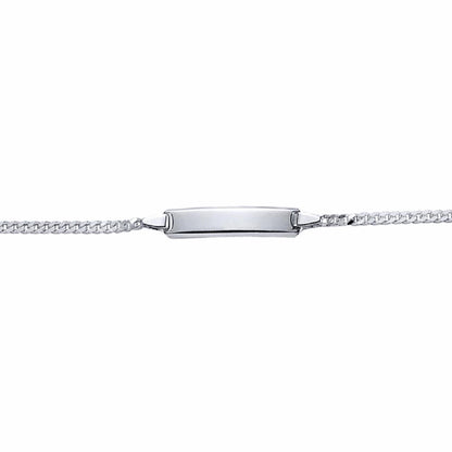 Girls Silver  Curb Link ID Identity Bracelet 6mm 5 / 6 inch - ID17