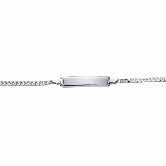 Girls Silver  Curb Link ID Identity Bracelet 6mm 5 / 6 inch - ID17