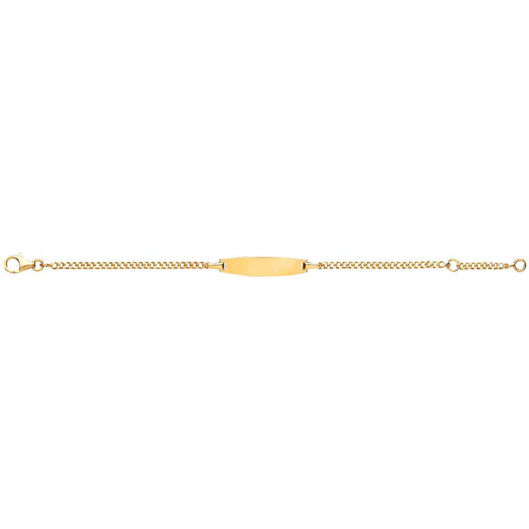 Kids Gilded Silver  Curb Link ID Identity Bracelet 5mm 5.5 inch - ID26GP