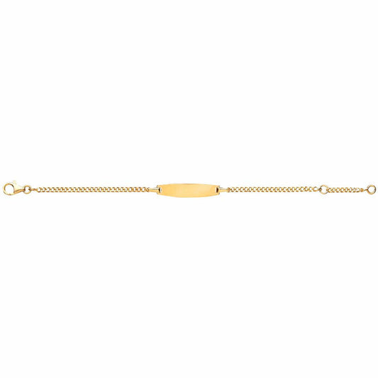Kids Gilded Silver  Curb Link ID Identity Bracelet 5mm 5.5 inch - ID26GP