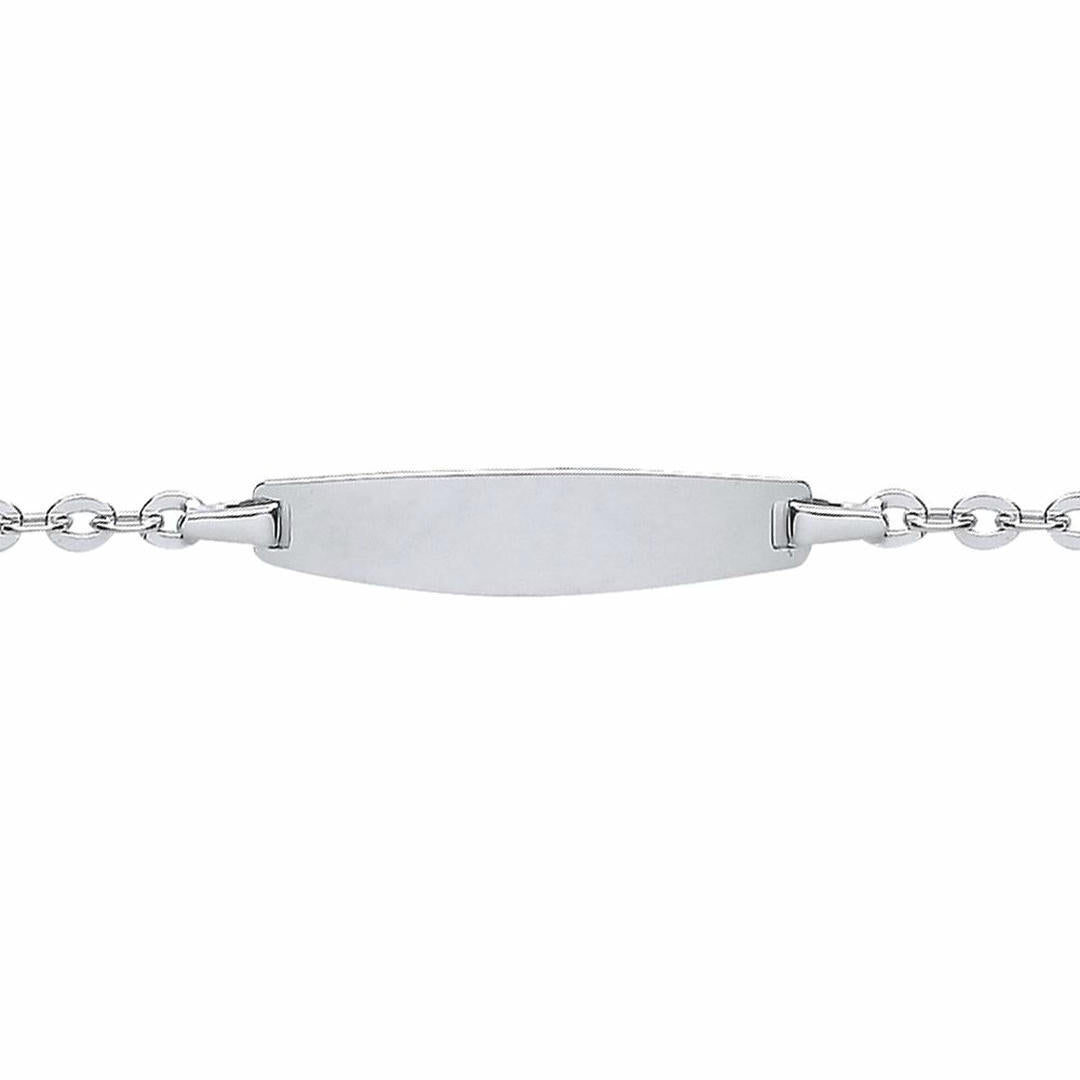 Kids Silver  Flat Link ID Identity Bracelet 5mm 5.5 inch - ID30