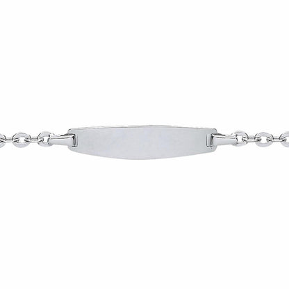 Kids Silver  Flat Link ID Identity Bracelet 5mm 5.5 inch - ID30