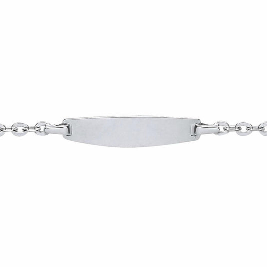 Kids Silver  Flat Link ID Identity Bracelet 5mm 5.5 inch - ID30