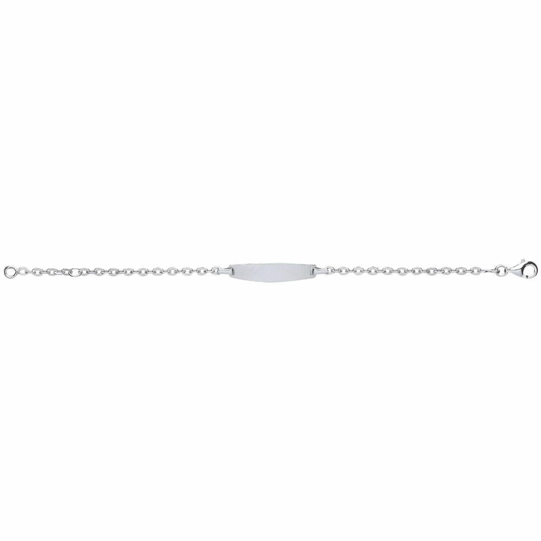Kids Silver  Flat Link ID Identity Bracelet 5mm 5.5 inch - ID30