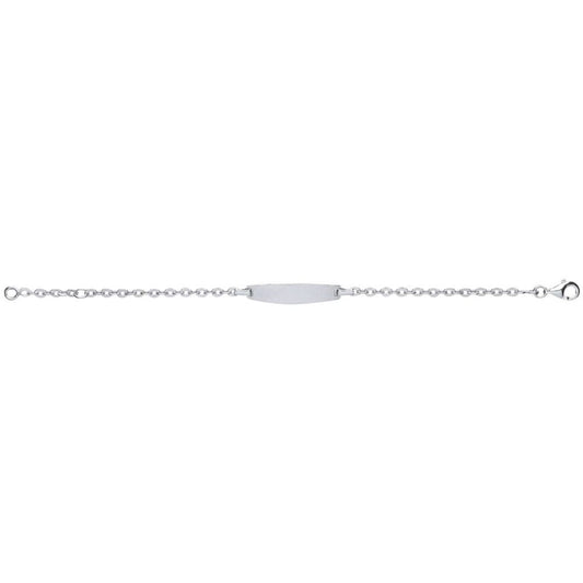 Kids Silver  Flat Link ID Identity Bracelet 5mm 5.5 inch - ID30
