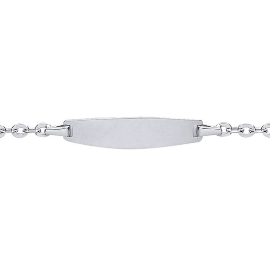 Kids Silver  Flat Link ID Identity Bracelet 5mm 5.5 inch - ID30