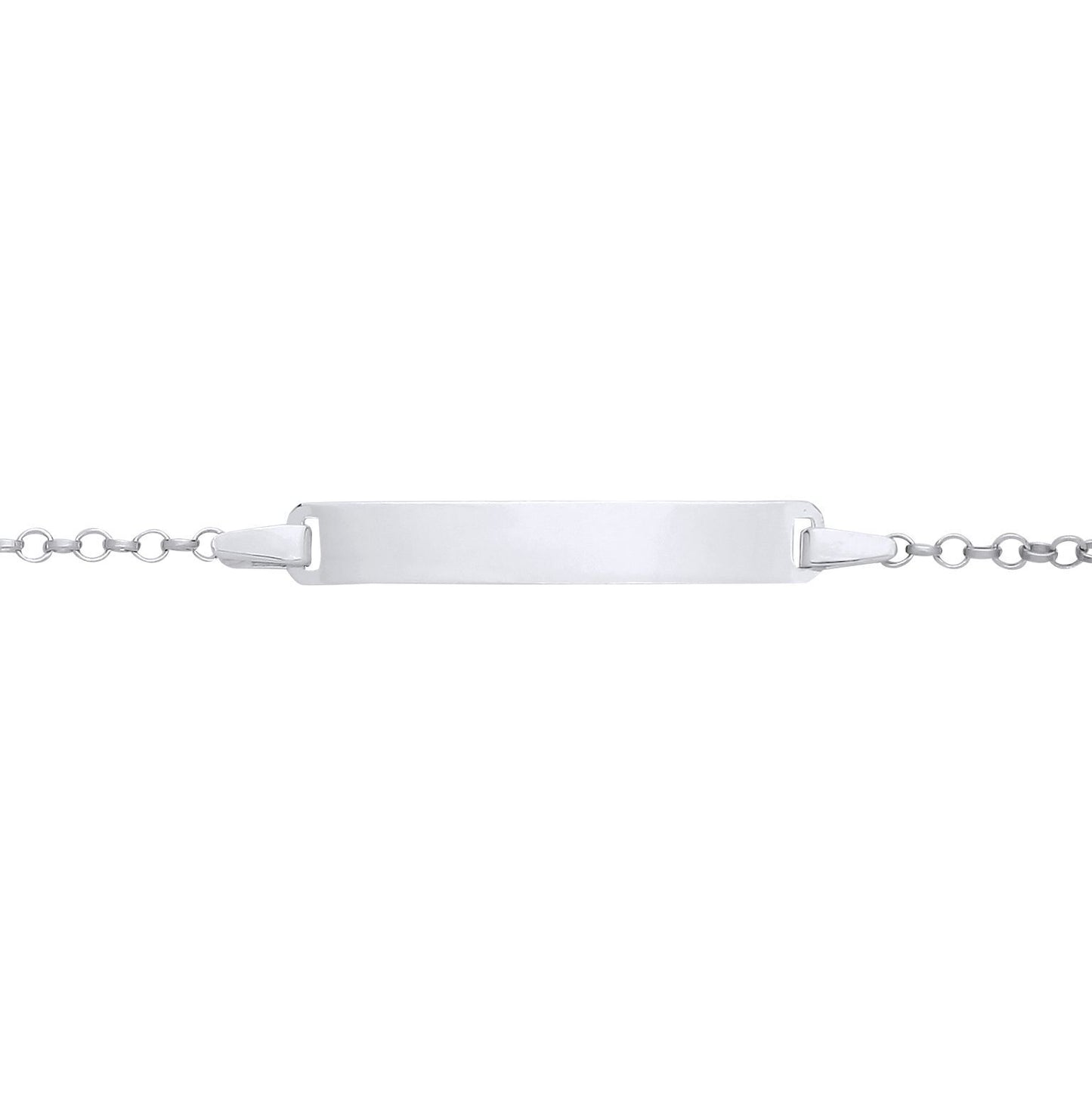 Kids 925 Silver  Round Belcher Identity ID Bar Bracelet 5 + 1 inch - ID39