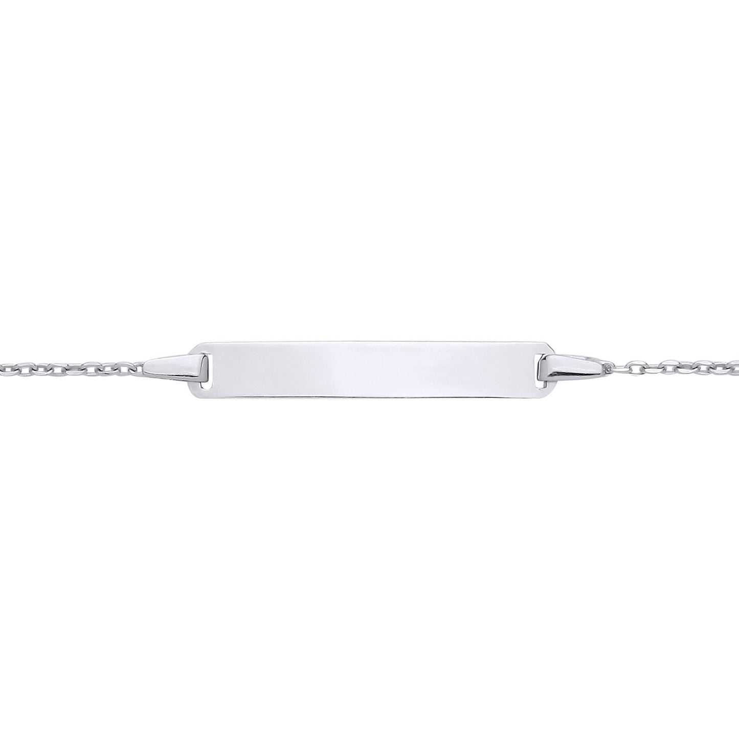 Kids 925 Silver  Trace Chain Identity ID Bar Bracelet 5 + 1 inch - ID44
