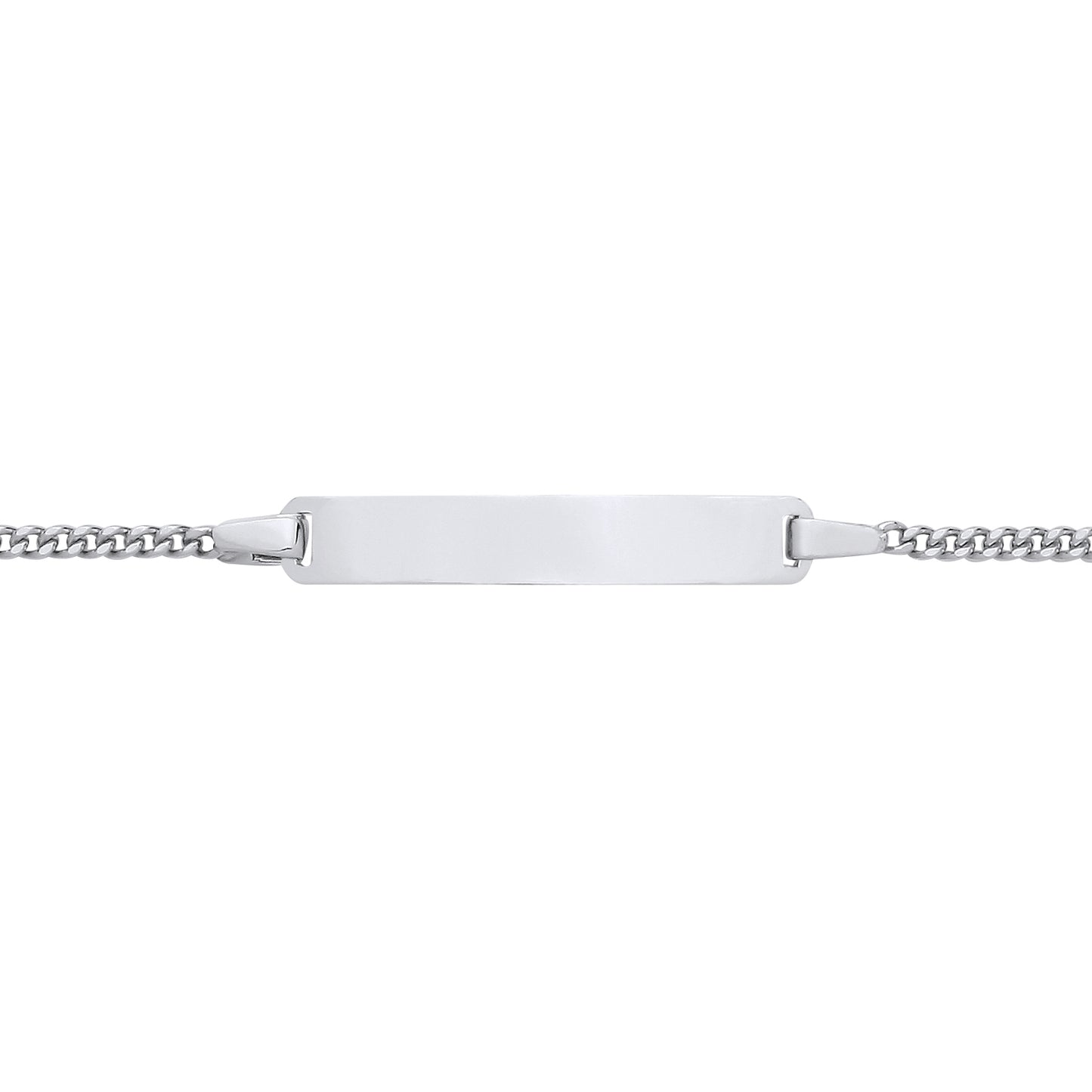 Kids 925 Silver  Classic Curb Identity ID Bar Bracelet 5 + 1 inch - ID49