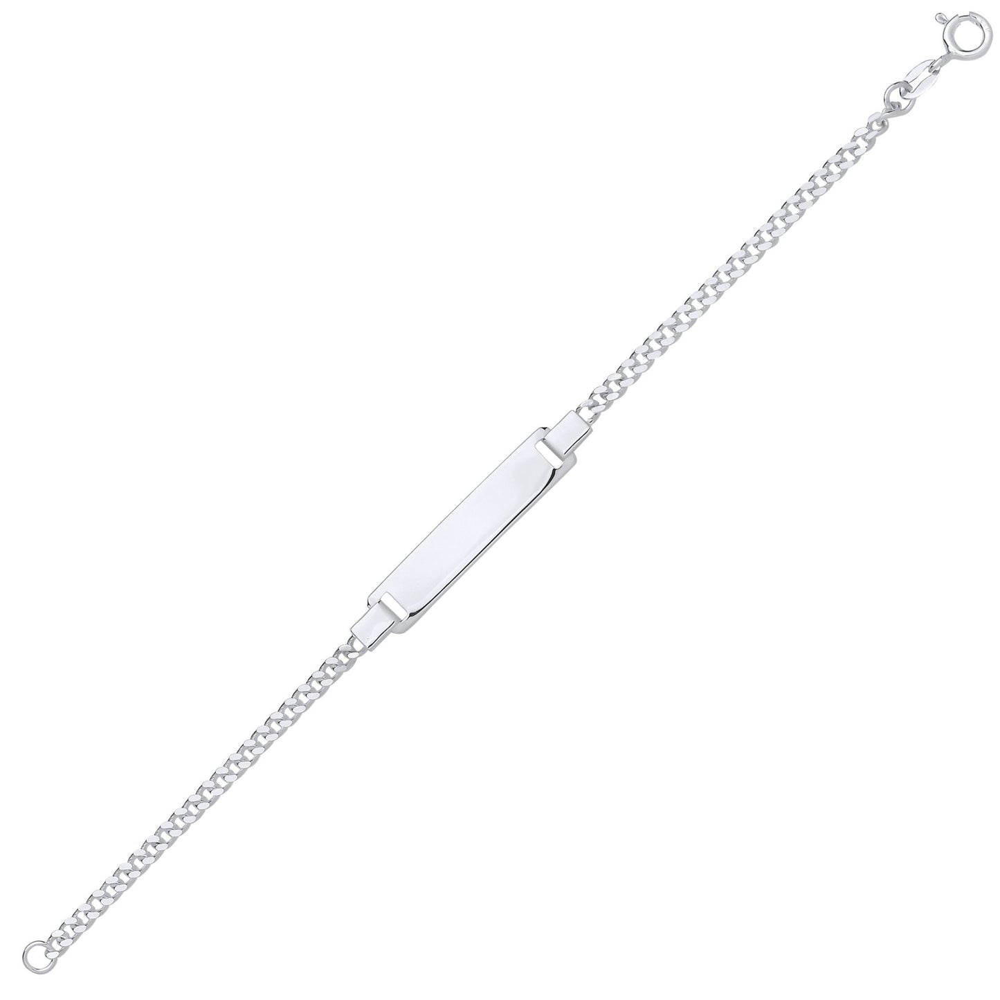 Kids Sterling Silver  Classic Curb Identity ID Bar Bracelet 6 inch - ID52