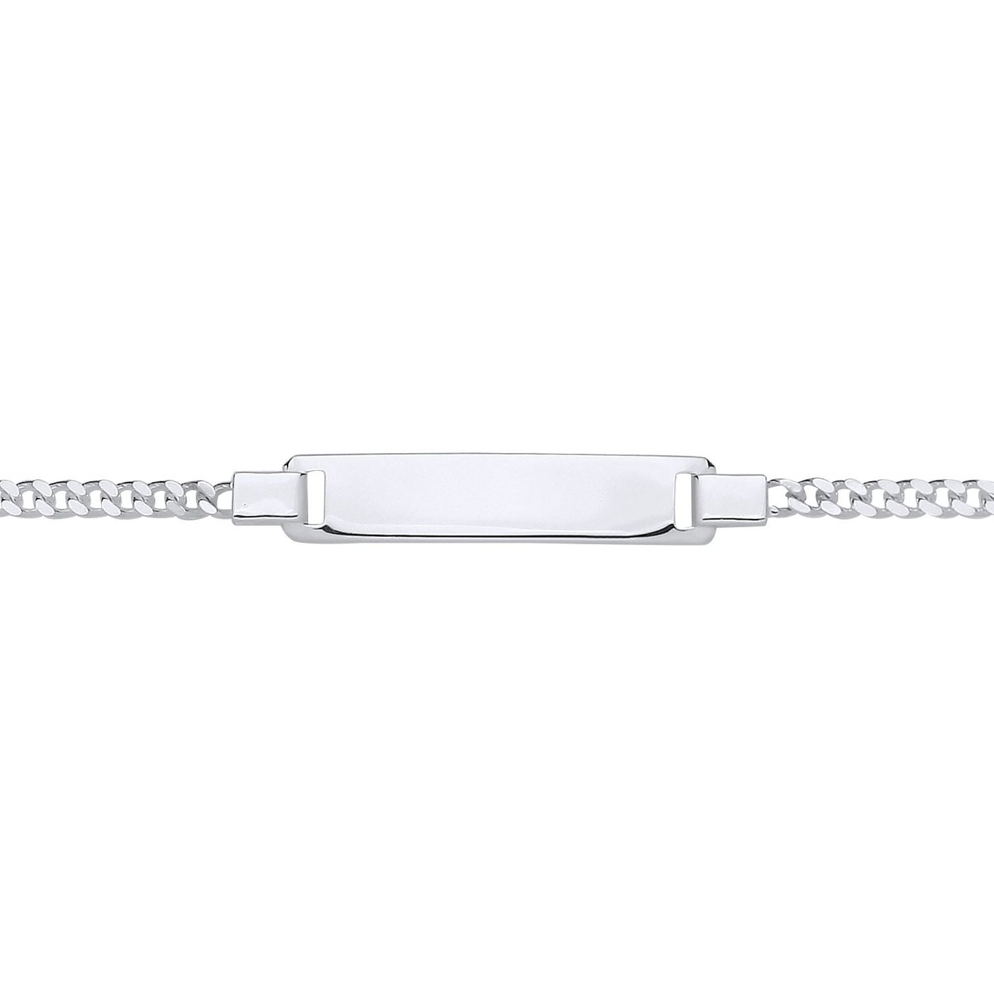 Kids Sterling Silver  Classic Curb Identity ID Bar Bracelet 6 inch - ID52