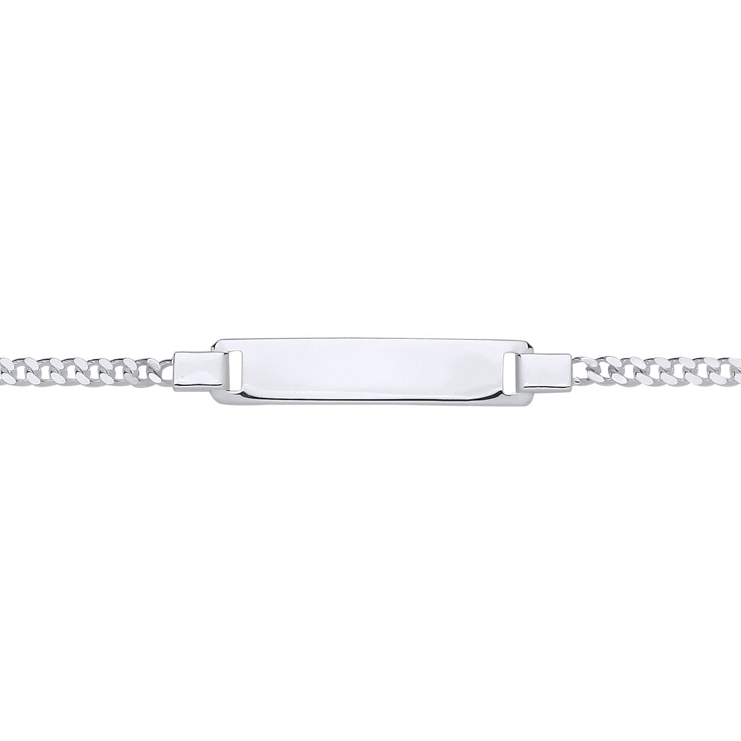 Kids Sterling Silver  Classic Curb Identity ID Bar Bracelet 6 inch - ID52