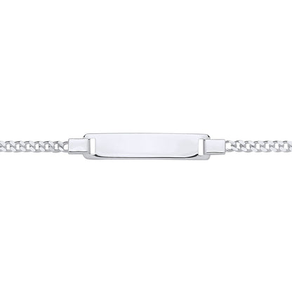 Kids Sterling Silver  Classic Curb Identity ID Bar Bracelet 6 inch - ID52