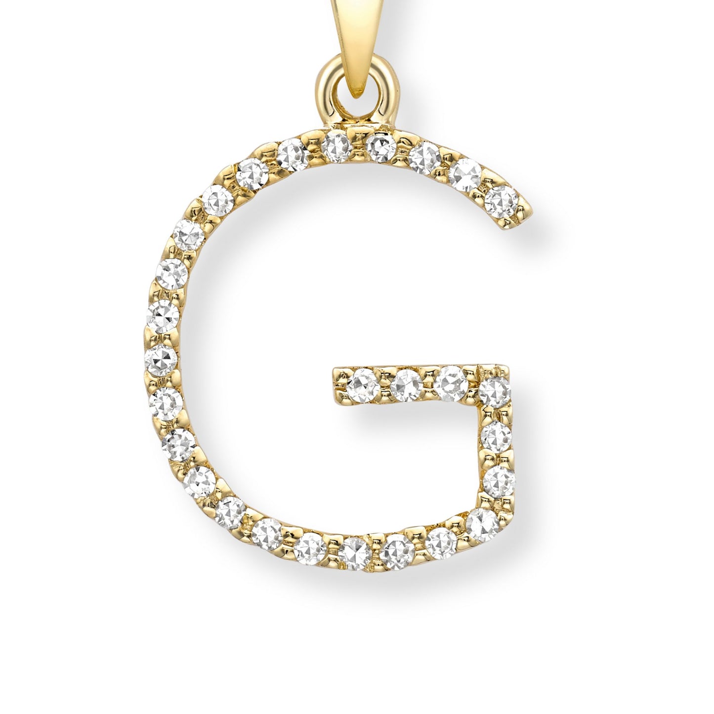 9ct Gold  Diamond Initial Charm Pendant Letter G - INNR0212-G